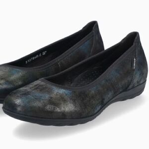 Mephisto Emilie Ballet Flats Petroleum Dark Blue Size 6.5